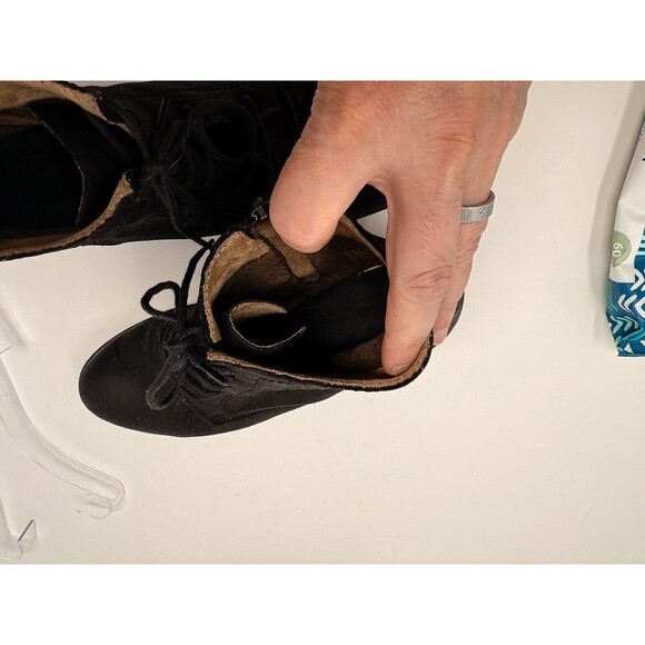 Zamsh Black leather boots bootie EU39 8.5 - Picture 7 of 11